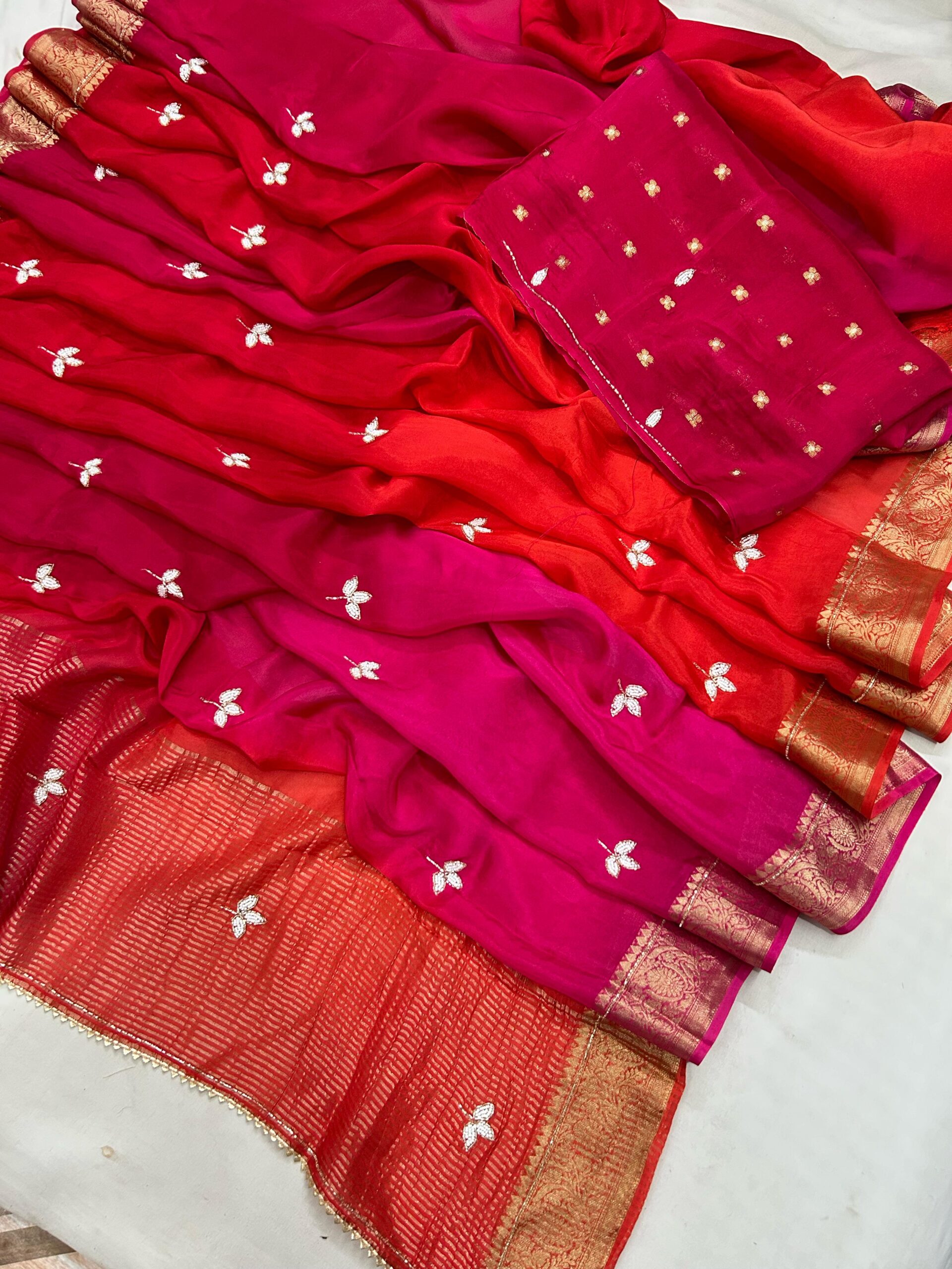 Designer Leheriya Print Saree - Image 3