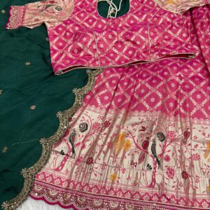 Beautiful colour matching sttiched lahenga